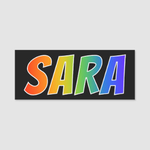 Etiqueta De Nome Nome "SARA": Coloração do arco-íris do