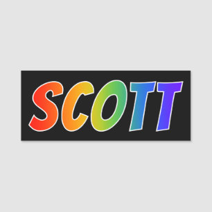 Etiqueta De Nome Nome "SCOTT": Coloração do arco-íris do