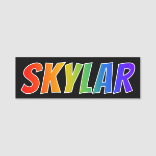 Etiqueta De Nome Nome "SKYLAR": Coloração do arco-íris do