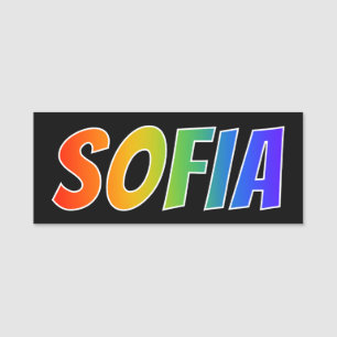 Etiqueta De Nome Nome "SÓFIA": Coloração do arco-íris do