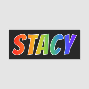 Etiqueta De Nome Nome "STACY": Coloração do arco-íris do