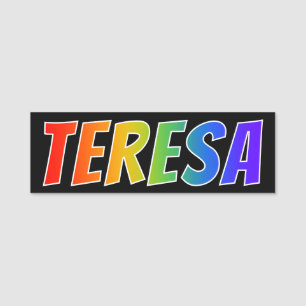 Etiqueta De Nome Nome "TERESA": Coloração do arco-íris do