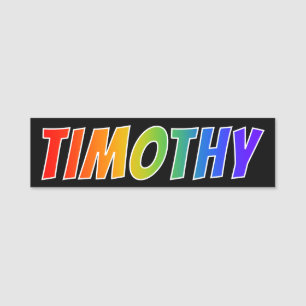 Etiqueta De Nome Nome "TIMOTHY": Coloração do arco-íris do