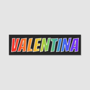 Etiqueta De Nome Nome "VALENTINA": Coloração do arco-íris do