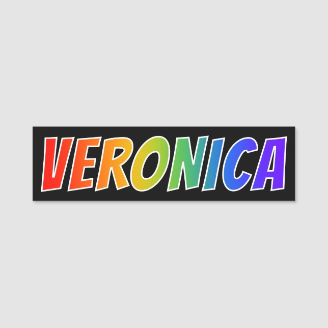 Etiqueta De Nome Nome "Veronica": Coloração do arco-íris do (Frente)