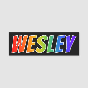 Etiqueta De Nome Nome "WESLEY": Coloração do arco-íris do