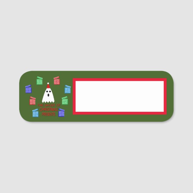 Etiqueta De Nome O Fantasma do Natal Apresenta Engraçado (Frente)