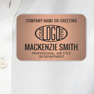 Etiqueta De Nome O logotipo da sua empresa Faux Metallic Copper Fun