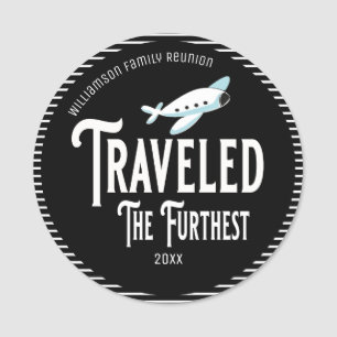Etiqueta De Nome O Plano De Prêmio Da Reunião Familiar Viajou O Mai