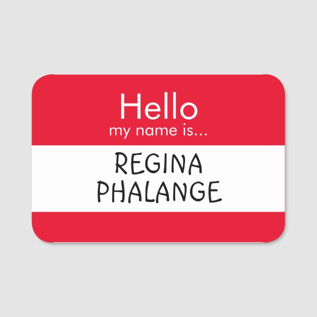 Etiqueta De Nome Olá... Regina Phalange (Frente)