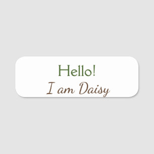 Etiqueta De Nome Olá, sou Daisy, adicione texto de nome simples e m