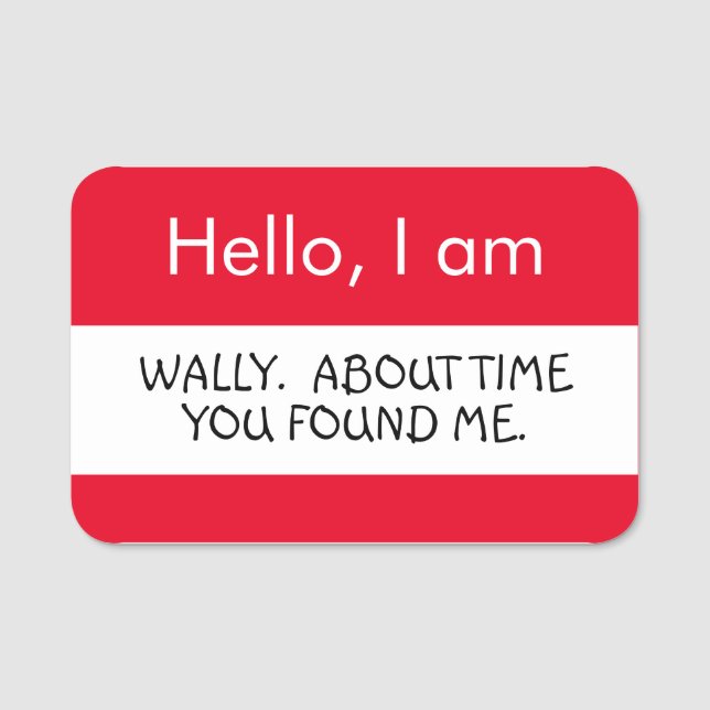 Etiqueta De Nome Olá... Wally (Frente)