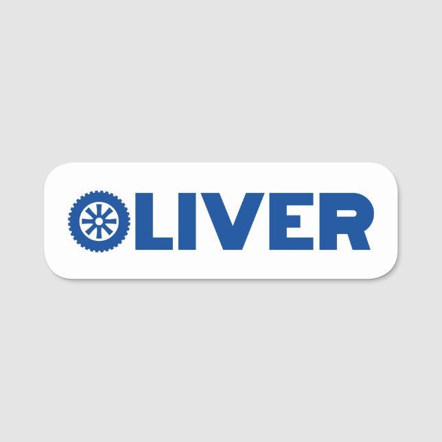 Etiqueta De Nome Oliver Petrol Head (Frente)