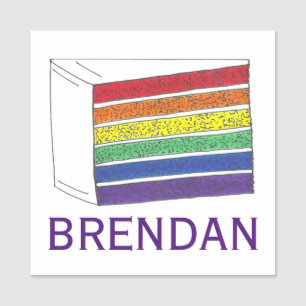 Etiqueta De Nome Orgulho gay LGBT de Bolo Rainbow