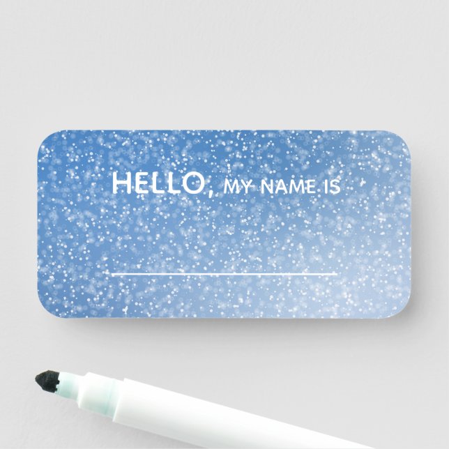 Etiqueta De Nome Os Sparkles azuis olá! meu nome são (In Situ)