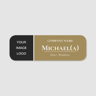 Etiqueta De Nome Ouro modesto e preto: LOGOTIPO da empresa