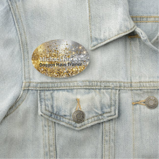 Etiqueta De Nome ouro prateado cintilante personalizado