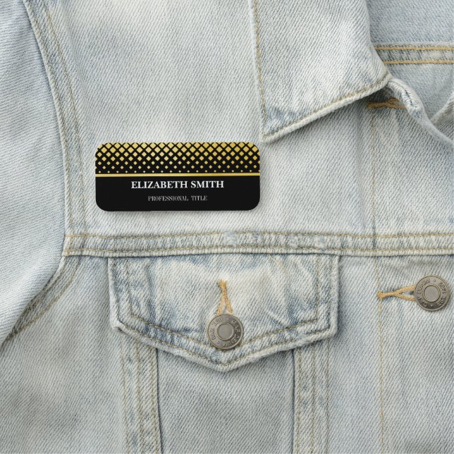 Etiqueta De Nome Ouro preto Elegância (In Situ)