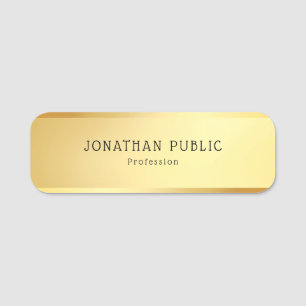 Etiqueta De Nome Ouro simples do encanto do modelo do design