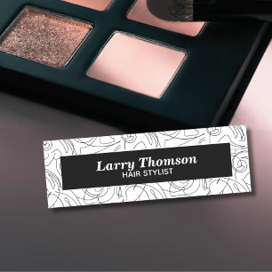 Etiqueta De Nome Padrão de Abstrato branco preto-clássico minimalis