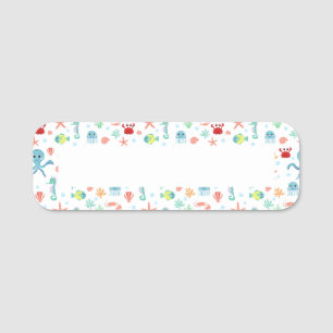 Etiqueta De Nome Padrão do mundo do mar