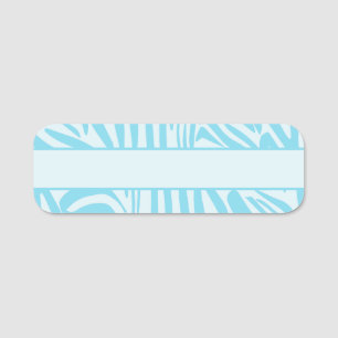 Etiqueta De Nome Padrão Zebra Azul