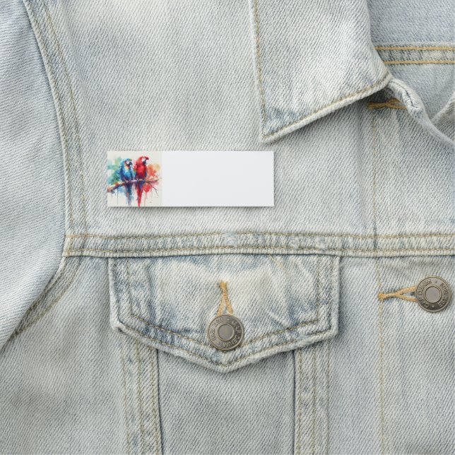 Etiqueta De Nome Papagaios Tropicais Aves Aquarela Arte Animal (In Situ)