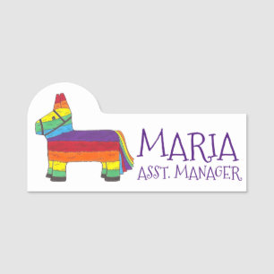 Etiqueta De Nome Partido Animal Rainbow Donkey Piñata Fiesta