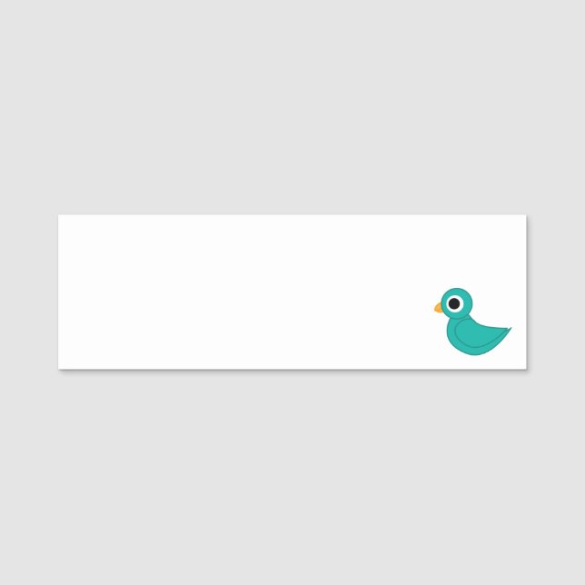 Etiqueta De Nome Passarinho azul fofo (Frente)