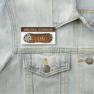 Etiqueta De Nome Pastelaria Italiana Chef Chocolate Chip Cannoli