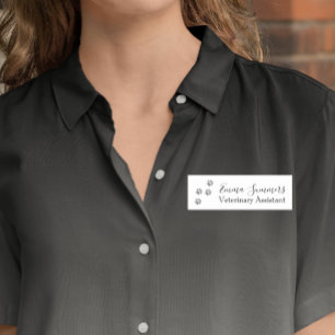 Etiqueta De Nome Paw Prints Vet Veterinary Business
