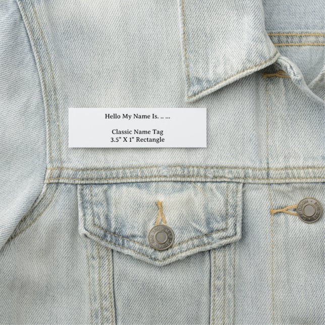 Etiqueta de Nome Personalizada 3.5X1 Estilo Simple (In Situ)