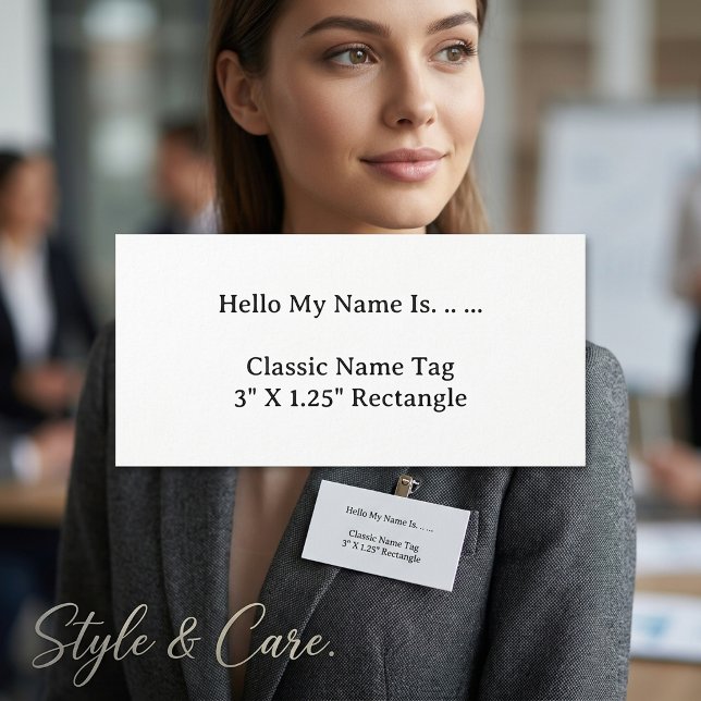 Etiqueta de Nome Personalizada 3X1.2 Estilo Simple (Custom 3X1.2 Name Tag Simple Clean Modern Style)