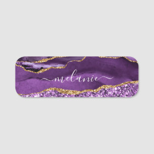 Etiqueta de Nome Personalizada do Marble Glitter D