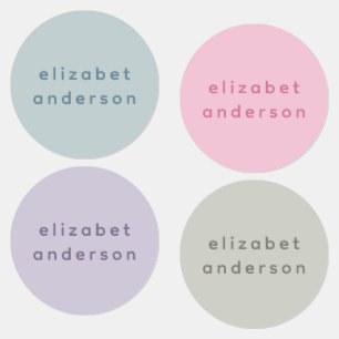 Etiqueta de Nome Personalizada Minimalista Pastel
