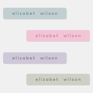 Etiqueta de Nome Personalizada Minimalista Pastel