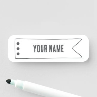 Etiqueta de Nome Personalizada – Moldura de Fita