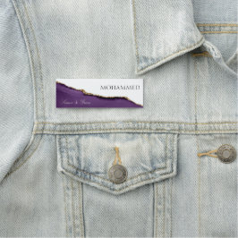 Etiqueta De Nome Personalizado Moderno de Agato Roxo Elegante