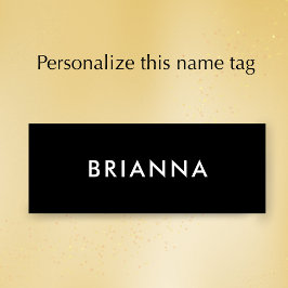 Etiqueta De Nome Personalizado Moderno Minimalista Preto Profission