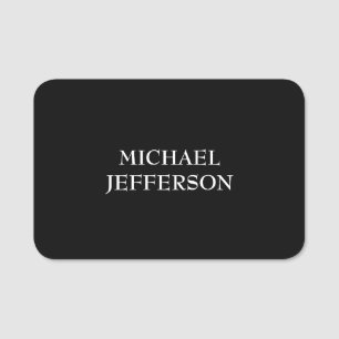 Etiqueta De Nome Personalizado Personalizado Preto Branco Simples E