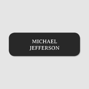Etiqueta De Nome Personalizado Personalizado Preto Branco Simples E