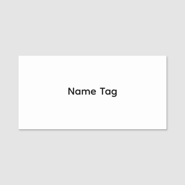 Etiqueta De Nome Personalizado Simples | Placa Clássica de Nome (Frente)