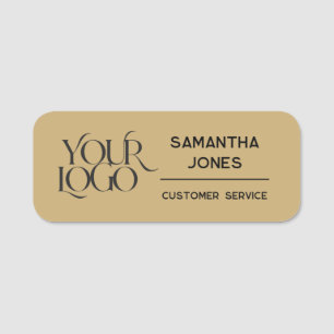 Etiqueta De Nome Personalizar logotipo da empresa moderna Dourado