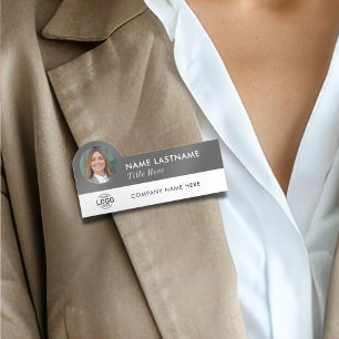 Etiqueta De Nome Personalizar logotipo Título Cinza Branco Funcioná