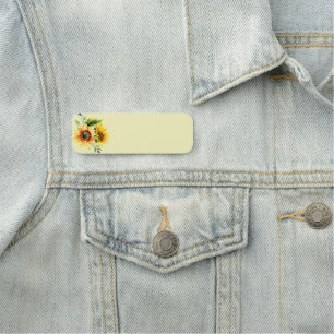 Etiqueta De Nome Personalize esta Flor de Jardim Amarelo Sunflower
