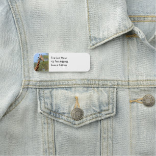 Etiqueta De Nome Personalize esta linda girafa de animais selvagens