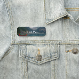 Etiqueta De Nome Personalize este lindo lago de canoa vermelha