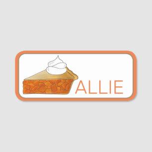 Etiqueta De Nome Pêssego Pie Slice De Pêssego Com Pêssego
