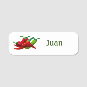 Etiqueta De Nome Pimentões Quentes do Restaurante Mexicano