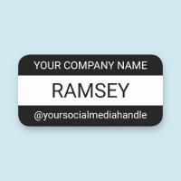 Pino de Segurança de Nametag Preto e Branco